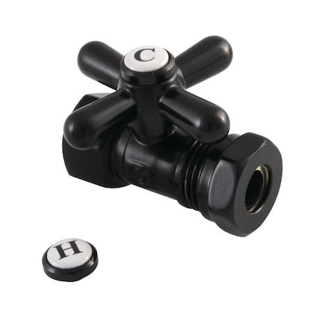 Kingston Brass CC44150X Quarter Turn Valve (1/2-Inch FIP X 1/2-Inch or 7/16-Inch" Slip Joint), Matte Black CC44150X